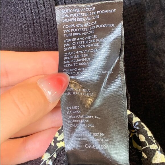 Anthropologie Maeve Layered Twofer Peplum Peter Pan Collar Black Sweater - Picture 8 of 9